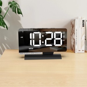 2026 Newest Smart Digital Mirror Display LED Desk & Table Clock Modern Design with DST Alarm for Home Use Back to School