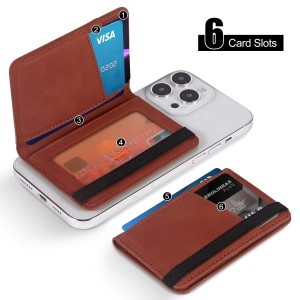 Custom Mini Thin Cell Phone Credit Card Holder Adhesive Pu Leather Mobile Phone Wallet case Card Holder Wallet for Men Women