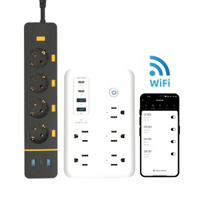 Hot Selling Products 2024 Electric Power Strip Smart Power Socket 16A US EU 2 Pin Plug WIFI Remote Control Google Home Alexa