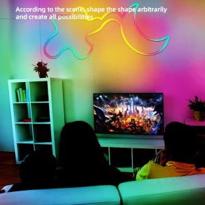 Silicone Neon Flexible Strip Music Sync Voice Control Addressable RGB Led Strip RGBIC Smart Wifi LED Strip Neon Lights